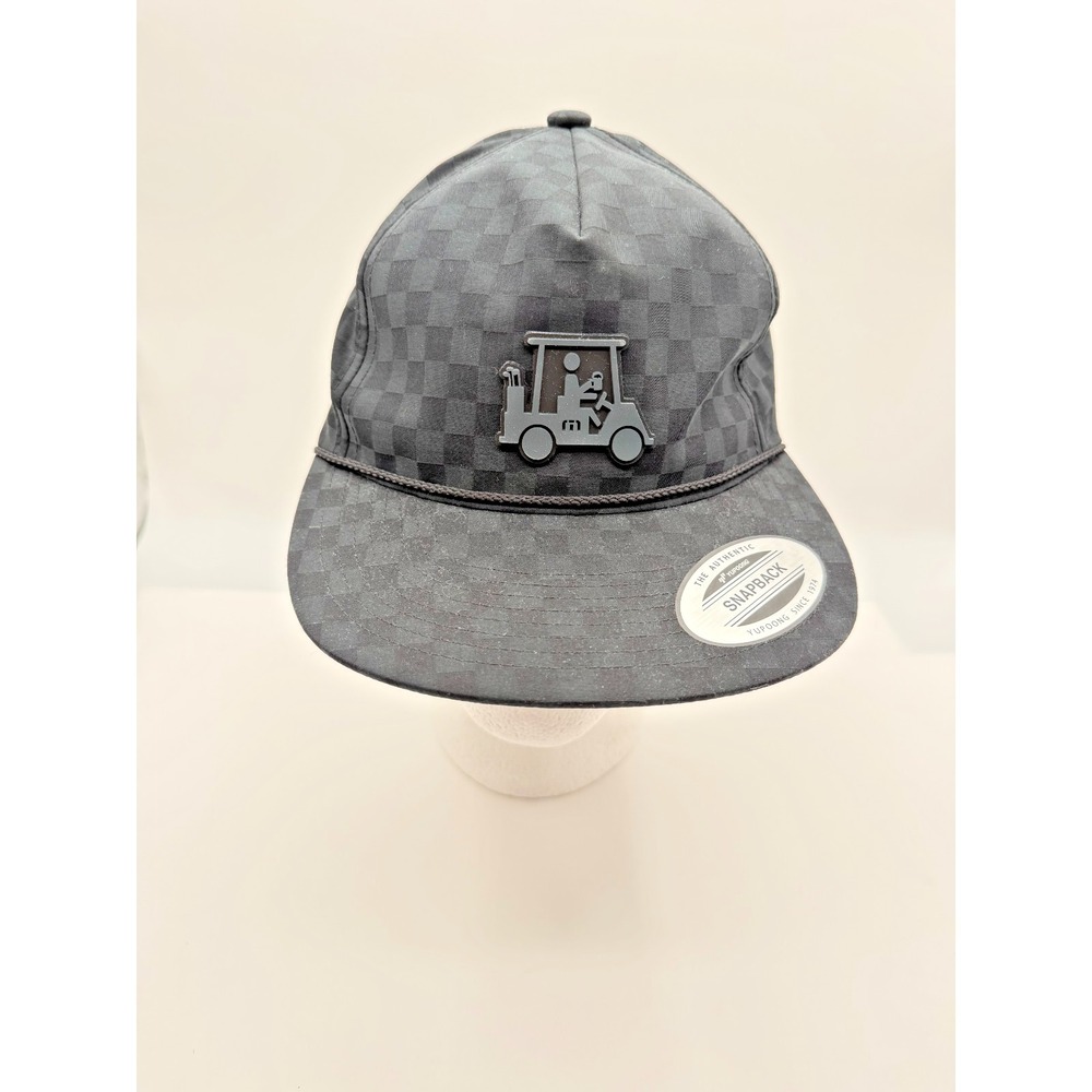 Travis Mathew Time of Arrival Black Checkerboard GolfCap Snapback Adult One Size